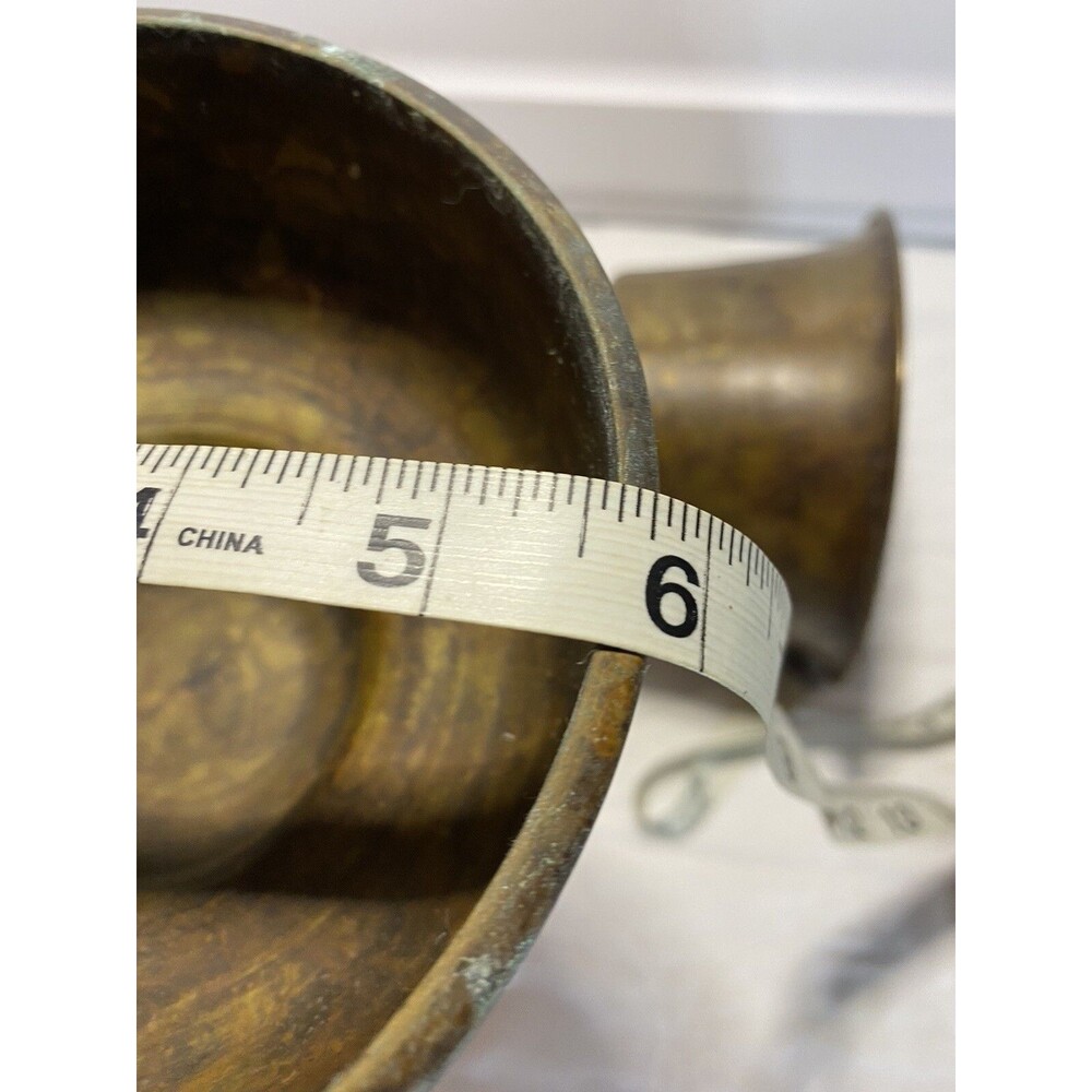 2 Maitland Smith Heavy Brass Candle Holders 11-11.5”Handmade In The Philippines - Picture 9 of 16